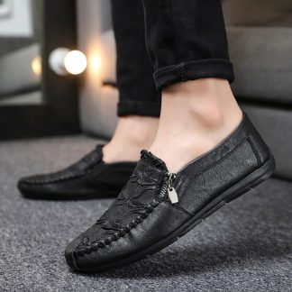 Casual Leather Mens Black Shoes-280