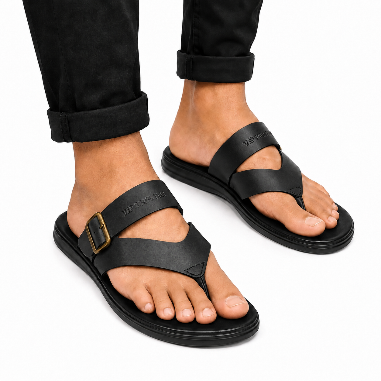 Mens casual Genuine Leather sandals-KM-200-B